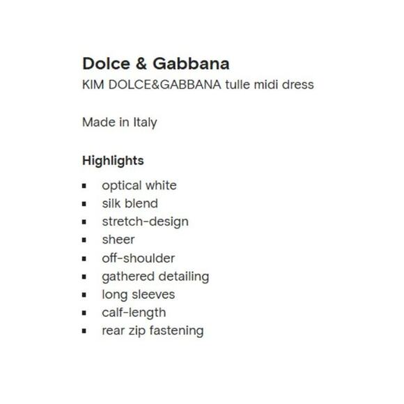 Dolce & Gabbana Tulle Midi Dress 44/ US 8 White Sheer Off The Shoulder NWT $2595 - Picture 12 of 12